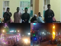 Dilepas Camat Ukui, Ratusan Masyarakat Desa Trimulya Jaya Gelar Takbir Keliling Tampilkan Berbagai Kesenian