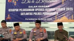 Jelang Operasi Ketupat Lodaya 2025, Sat Lantas Polres Purwakarta Gelar Doa Bersama