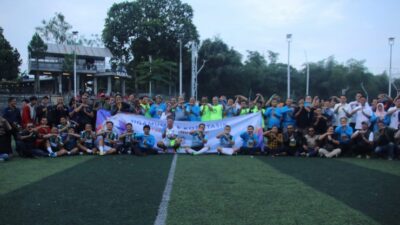 Keseruan Pertandingan Mini Soccer Antara Pemkot Tasik Melawan Awak Media di Kegiatan Ngamumule Kota Tasik