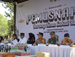 Kapolres Purwakarta Hadiri Pemusnahan Barang Kena Cukai Ilegal Bersama Bea Cukai Jawa Barat