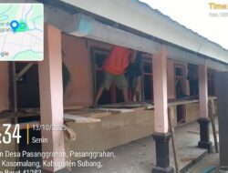 Proyek Rehabilitasi Ruang Kelas SDN Pasangrahan II Kasomalang Subang, yang Dikerjakan CV Mulia Lestari Jaya Diduga Abaikan Keselamatan Pekerja