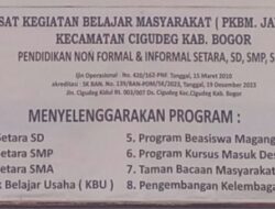 PKBM Jaya Giri Kecamatan Cigudeg Bogor, Solusi bagi Masyarakat yang Putus Sekolah Formal