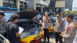 Kapolres Sumedang Pimpin Pengecekan Ranmor Dinas Roda Empat Polsek