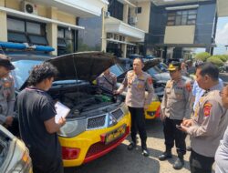 Kapolres Sumedang Pimpin Pengecekan Ranmor Dinas Roda Empat Polsek