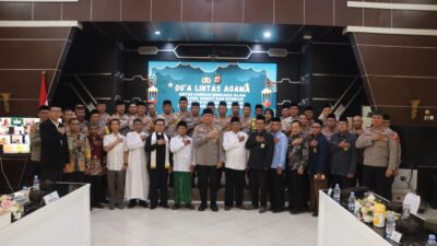 Wujud Kepedulian Korban Bencana, ‎Polres Subang Ikuti Doa Bersama Lintas Agama Tingkat Polda Jabar