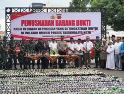 Perang Terhadap Miras dan Knalpot Brong, Polres Tasikmalaya Kota Musnahkan Ribuan Barang Bukti