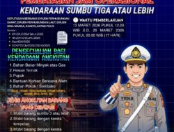 Polres Pangandaran Sosialisasikan Pembatasan Operasional Kendaraan Sumbu Tiga Selama Arus Mudik Lebaran 2026