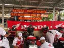 Guna Membantu Pengemudi, Polda Riau Buka Bengkel Motor Gratis Bagi Mitra Ojol
