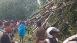 Pohon Tumbang dan Menutup Jalan Utama Penghubung Papayan-Salopa, Tim BPBD Kabupaten Tasikmalaya Bersama Unsur Terkait Lakukan Evakuasi