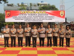 Kapolres Purwakarta Pimpin Sertijab Dua Kasat Dan Tiga Kapolsek