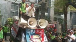 Ratusan Pengemudi Ojek Online Sejabodetabek Gelar Aksi Solidaritas di Depan Pengadilan Negeri Jakarta Pusat