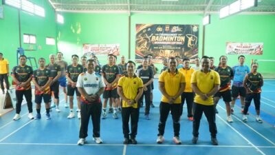 Perlombaan Bulutangkis Bhayangkara Cup Meriahkan Peringatan Hari Bhayangkara ke-80 di Polres Purwakarta