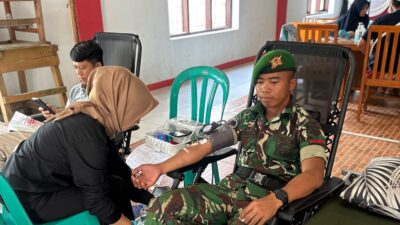 Prajurit Yonif TP 336 Merak Sakti Ikuti Donor Darah, Wujud Nyata Pengabdian untuk Kemanusiaan