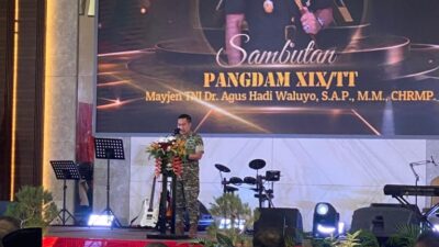 Plt Asisten III Sekda Kabupaten Pelalawan Mewakil Bupati Mengucapkan Selamat HUT ke-1 Kodam XIX/Tuanku Tambusai