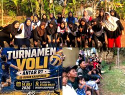 Pertandingan Turnamen Bola Voli Dusun Kadupugur Antara Tim RT 036 dan RT 037, Berlangsung Seru dan Penuh Sportivitas