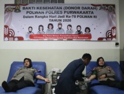 Sambut Hari Jadi ke-78, Polwan Polres Purwakarta Gelar Bakti Kesehatan Donor Darah
