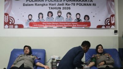 Sambut Hari Jadi ke-78, Polwan Polres Purwakarta Gelar Bakti Kesehatan Donor Darah