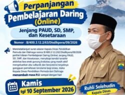 Hindari Dampak Abu Vulkanik Anak Gunung Krakatau, Disdikpora Cianjur Perpanjang PJJ Bagi Siswa